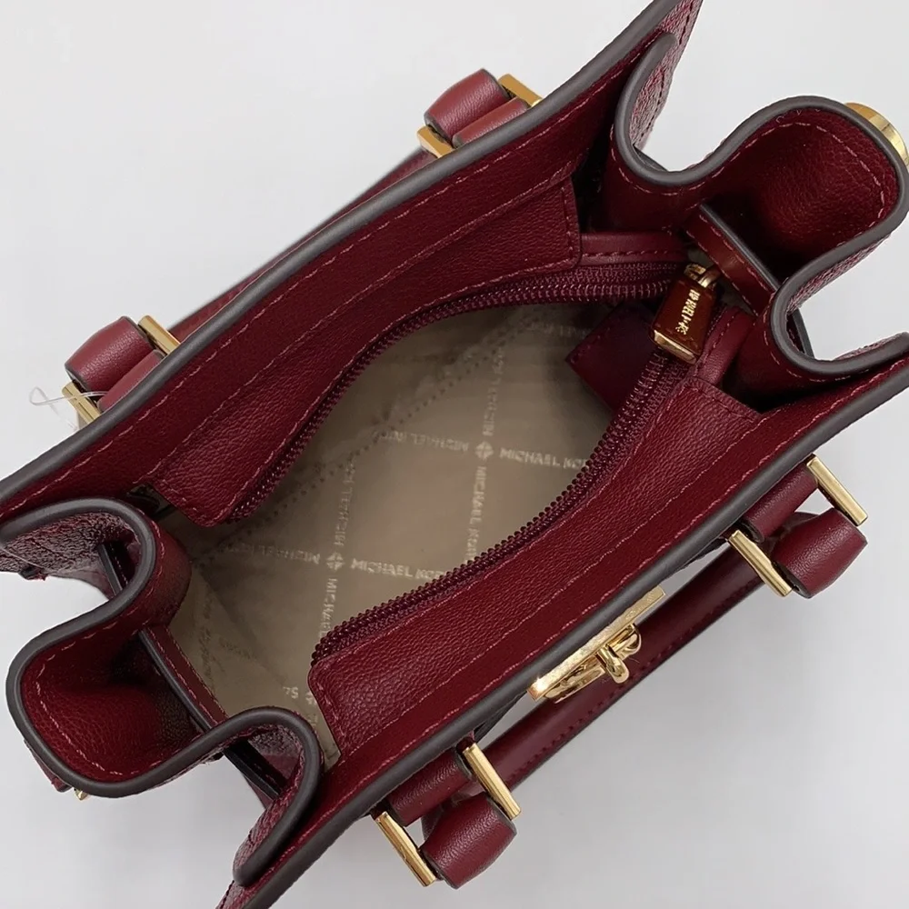 MICHAEL KORS HAMILTON XSMALL SATCHEL CROSSBODY DARK CHERRY COLOR - Picture 9 of 16